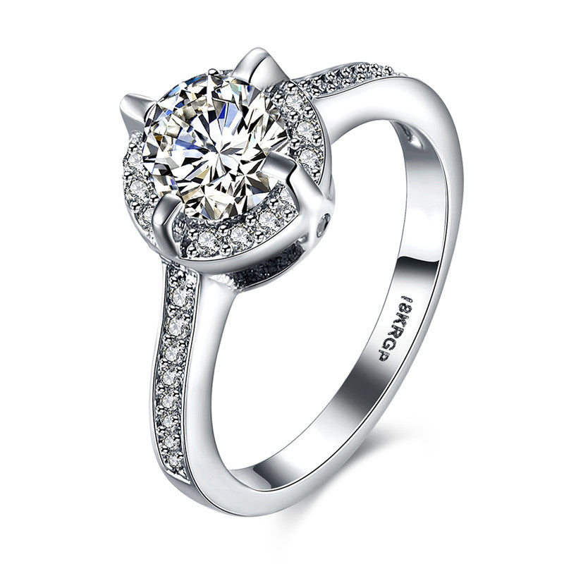 KJ-GPR80, Ki Brilliant-4 collection, love ring, top AAA clean cz in silver color. Best for gift, Christmas, party