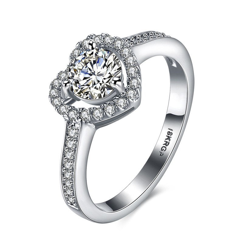 KJ-GPR807, Ki Brilliant-3 collection, classic heart design, top AAA clean cz in silver color. Best for gift, Christmas, party