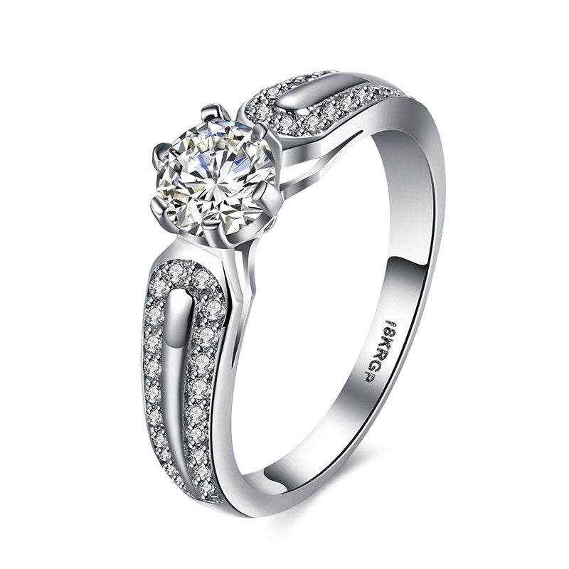 KJ-GPR819, Ki Brilliant-12 luxury ring, top Brilliant cz plated with silver color, Best for gift, Christmas, party or lady
