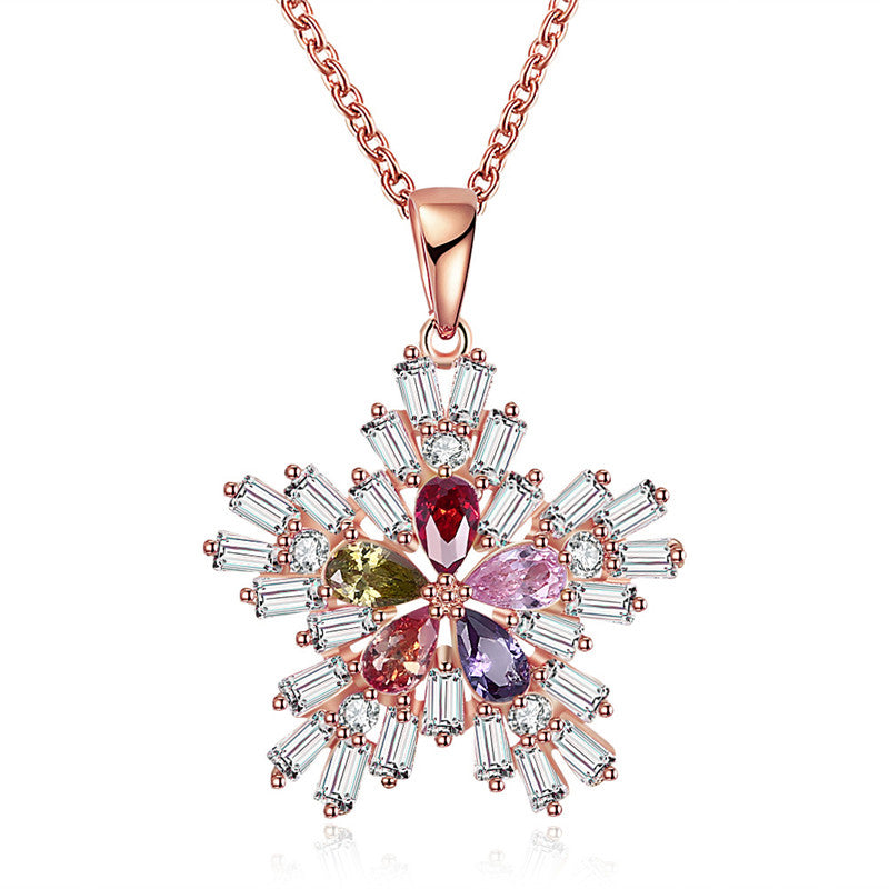 KJ-PN1201-A, Christmas snowflake pendant, colorful, best for Christmas gift, lovely and cute for Women or Kid, or gift