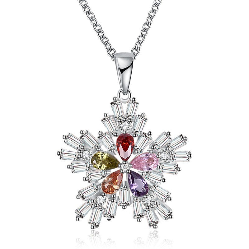 KJ-PN1201-B, colorful, Christmas snowflake pendant, best for Christmas gift, lovely and cute for Women or Kid, or gift