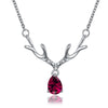 KJ-PN1209-A, Antler pendant as Christmas gift, with red cz in RH plated,look cute, best for Women or gift