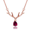 KJ-PN1209-A, Antler pendant as Christmas gift, with red cz in RH plated,look cute, best for Women or gift