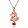 KJ-PN1211-A, the bell pendant as a Christmas gift,red cz with RH plated, lovely and cute for Women or Kid, or gift