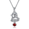 KJ-PN1211-A, the bell pendant as a Christmas gift,red cz with RH plated, lovely and cute for Women or Kid, or gift