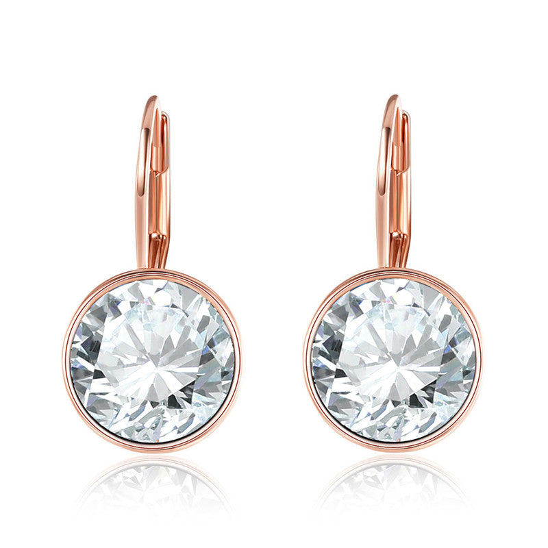 KJ-RGPE750, Ki Round-3 earring,luxury design rhodium plated color with top AAA clean cz earring for party, gift, or Women.