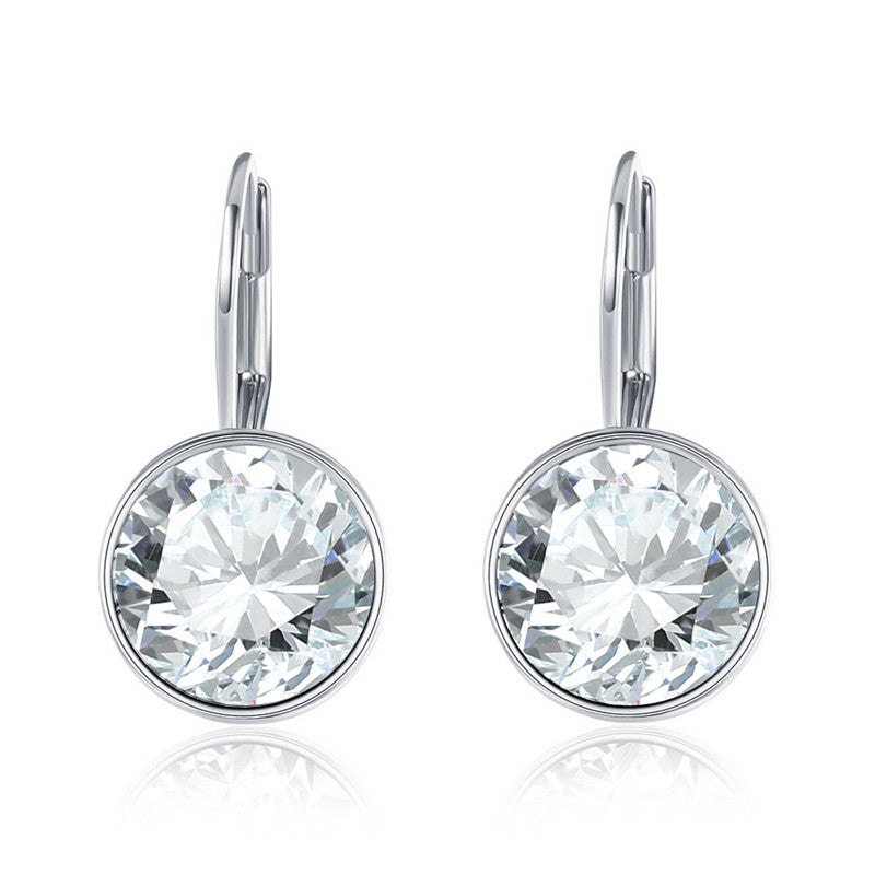 KJ-RGPE750, Ki Round-3 earring,luxury design rhodium plated color with top AAA clean cz earring for party, gift, or Women.
