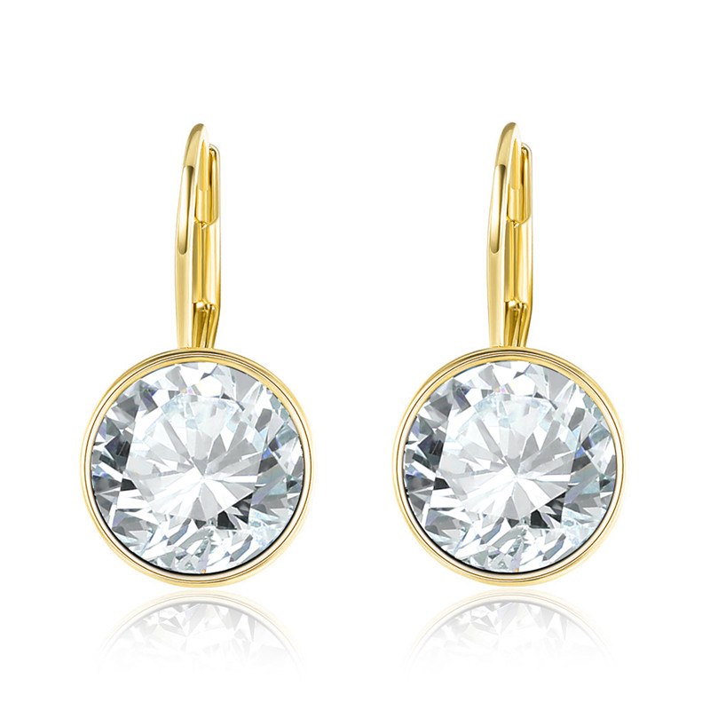 KJ-RGPE750, Ki Round-3 earring,luxury design rhodium plated color with top AAA clean cz earring for party, gift, or Women.
