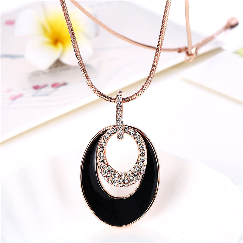 KJ-RGPM010, Ki round shape popular sweater long necklaces, luxury design with Czech crystal best as gift or party or Women