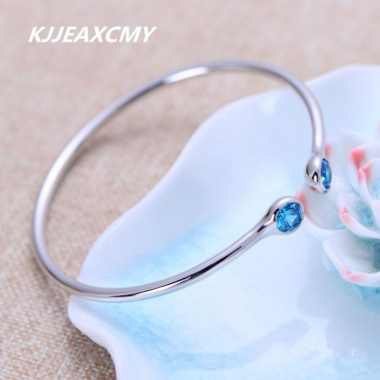 925 Sterling Silver Fashion Blue Crystal lady Bracelet