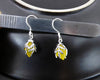 925 Sterling Silver Silver Garnet yellow Agate Earrings Earrings lady flowers drop shaped leaves