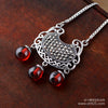 Boutique jewelry 925 pure silver garnet micro insert lady Necklace long life lock chain