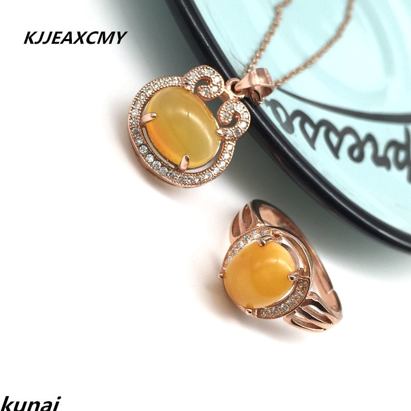 Boutique jewelry Choi Po jewelry 925 silver inlaid natural beeswax simple and generous