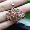 Boutique jewelry Natural Tourmaline Pendant, candy color inlay, S925 sterling rose, gold and silver ornaments, fe