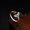 Boutique jewelry S925 pure silver plum blossom south red and antiquate pure silver ring