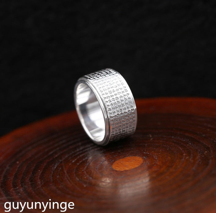 Boutique jewelry S999 pure silver ring, silver ring, time to run, man's index finger ring finger.