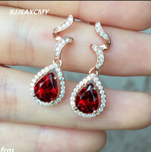 Fine Jewelery 925 silver earrings on new Madagascar natural fire explosion of wonderful quality Garnet Earrings