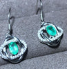 Fine Jewelery 925 sterling silver beautiful real shot natural emerald female earrings real precious precious stones ne