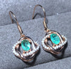 Fine Jewelery 925 sterling silver beautiful real shot natural emerald female earrings real precious precious stones ne