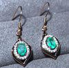 Fine Jewelery Natural Emerald Women's Earrings Made 925 Sterling Silver Set in Premium Emerald