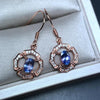 Fine Jewelery Natural Tanzanite Earrings Sterling Silver Inlaid female 925 3A color run new hot
