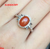 Fine jewelry 925 Sterling Silver Natural Red Agate south live female ring color treasure monopoly