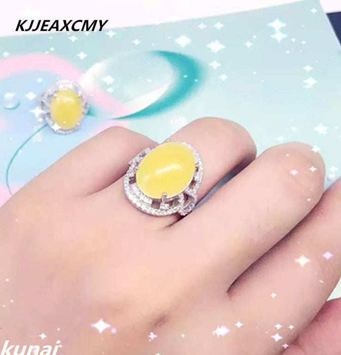 Fine jewelry 925 Sterling Silver Ring female natural beeswax silver jewelry   jewelry accessories