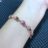 Fine jewelry 925 Sterling Silver natural tourmaline, female bracelet, colorful factory