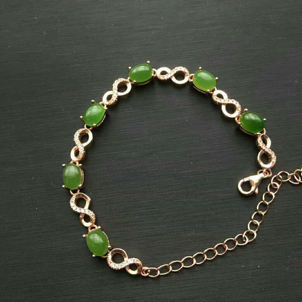 Fine jewelry 925 pure silver inlaid Jasper female bracelet jewelry   and retail