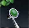 Fine jewelry 925 pure silver inlaid natural and Tian Biyu ladies' ring jewelry.