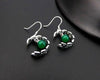 Fine jewelry 925 sterling silver agate garnet corundum green agate earrings fashion earrings