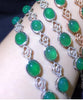 Fine jewelry 925 sterling silver inlaid green chalcedony bracelet as a simple alluxe green jade