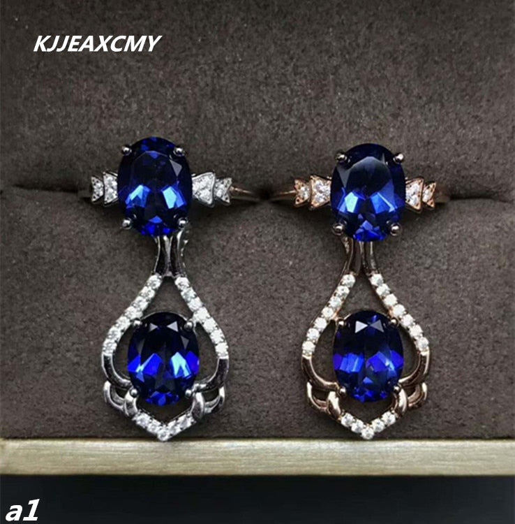 Fine jewelry 925 sterling silver inlaid natural Tanzanite pendant ring shinv color toto Bo Necklace Set