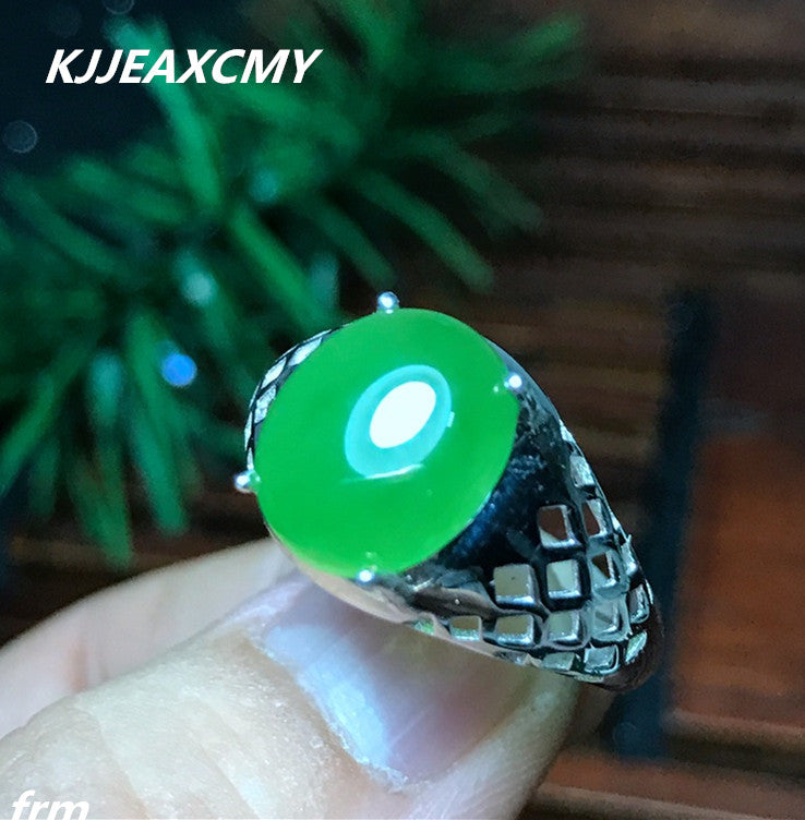 Fine jewelry 925 sterling silver no time to quality natural and Tianxi jade male ring European and American wind live
