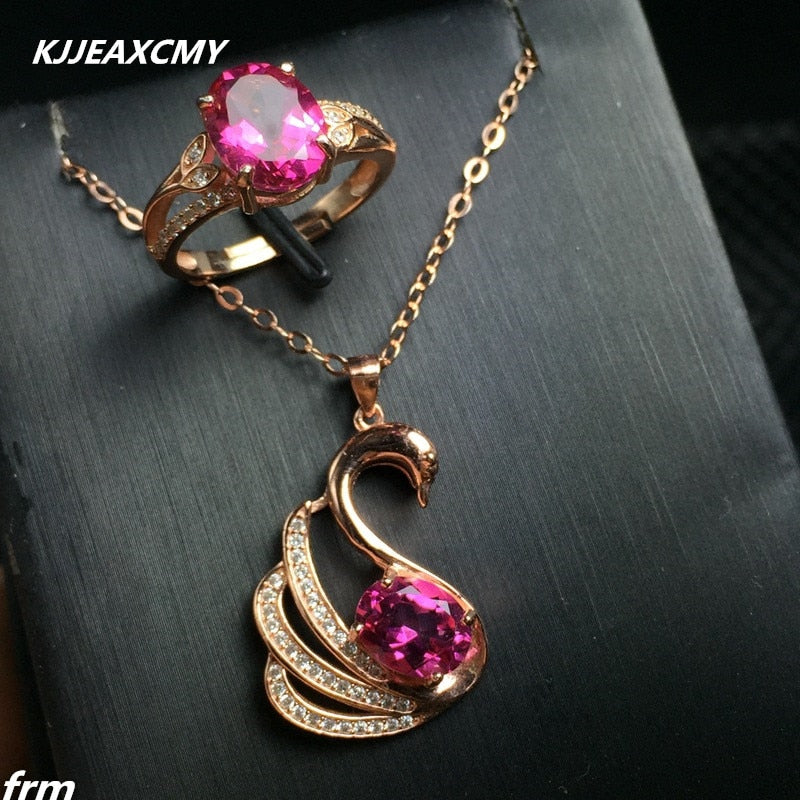 Fine jewelry Coated Topaz Women's Set 925 sterling silver inl supports any identification