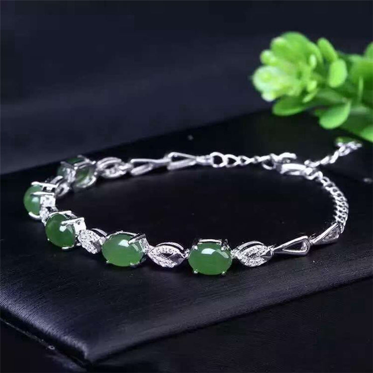 Fine jewelry Gold and silver S925 sterling silver ornaments, Jasper Bracelet, jewelry, ladies, Korean jewelry, hand or