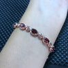 Fine jewelry In real photos, 925 silver inl natural garnet female bracelet, single grain stone 1 carats