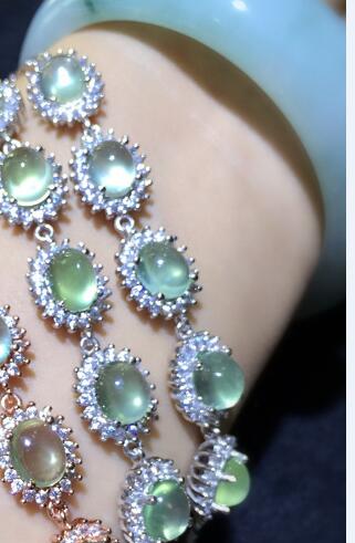 Fine jewelry Natural grape Stone Bracelet full of fluorescent 925 Sterling Silver women