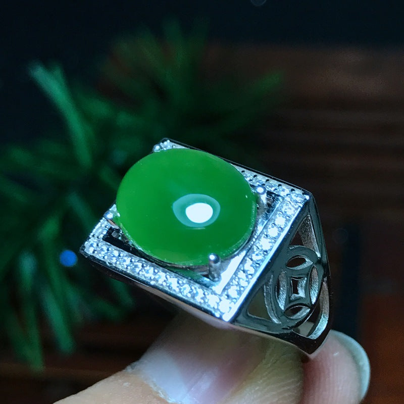 Fine jewelry New products in nature and Tian Biyu Rings Wholesale flawless quality 925 Silver Men