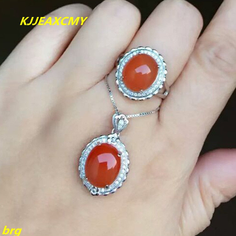 Fine jewelry, Platinum Ring in Sterling Silver with Natural South Ruby Pendant Women's Suits