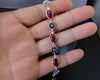 Fine jewelry S925 Thai Silver Amethyst Garnet Yellow Onyx Flower Bracelet Retro