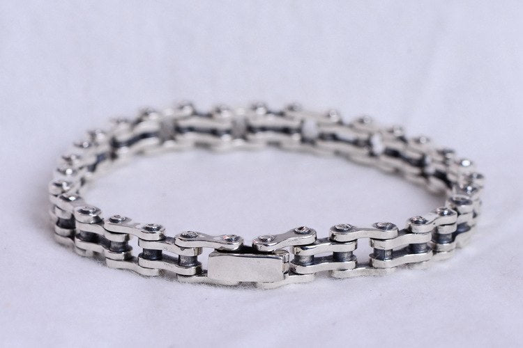 Fine jewelry S925 pure silver locomotives men's boutique Bracelet single male domineering Silver Bracelet