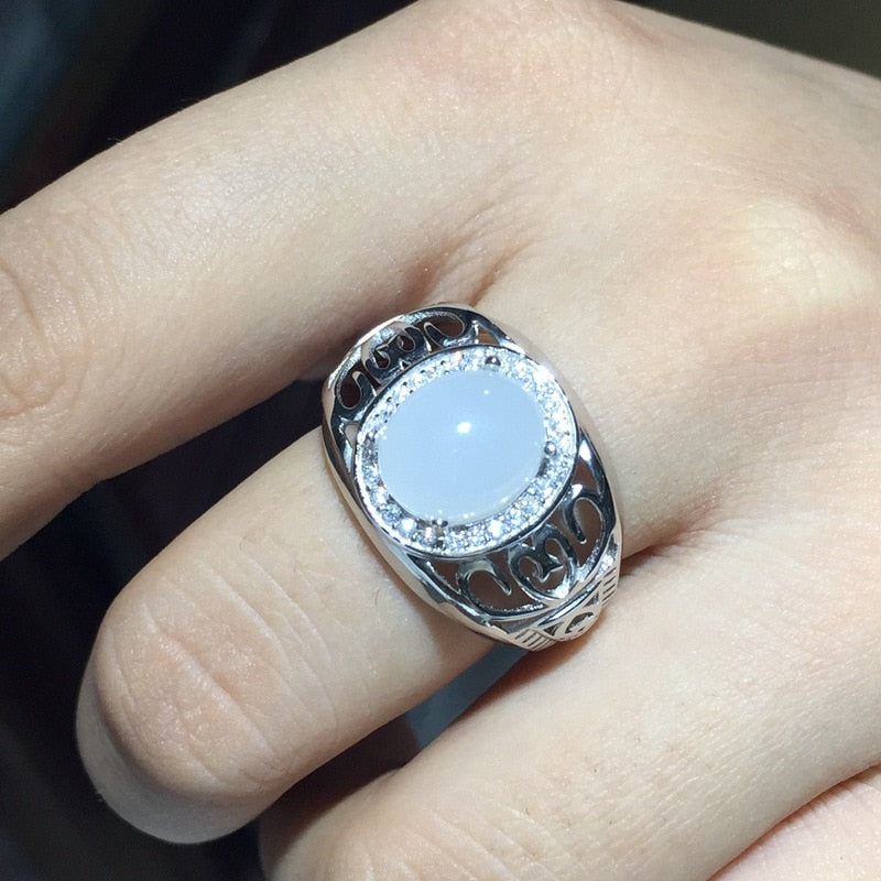 Fine jewelry and Tian Baiyu men's RING 925 Sterling Silver live hot natural color treasure