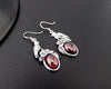 S925 pure silver Thailand Thai silver restoring ancient ways agate pendant earrings earrings green wave female model