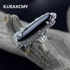 S925 silver inlaid black onyx ring female models glossy black models wild