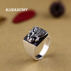 S925 sterling silver jewelry  , men and women common retro handmade, Silver Black Agate Ring