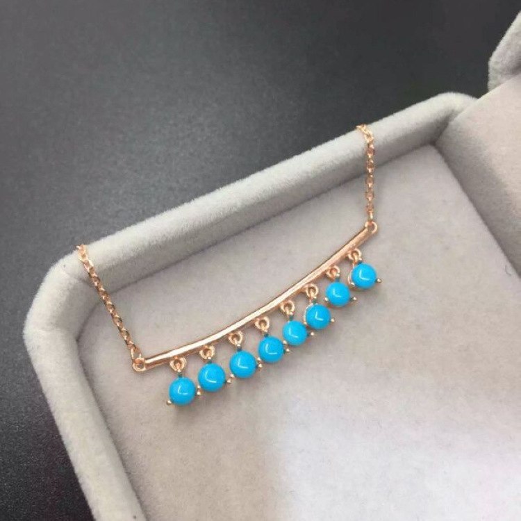 boutique jewelry 925 Silver Natural Beauty Turquoise Women Necklace high porcelain blue