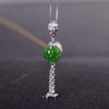boutique jewelry,925 Sterling Silver Inl Hetian Jasper Transfer beads spinach green lotus beads