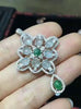boutique jewelry 925 Sterling Silver Mosaic Jade Pendant + necklace jewellery