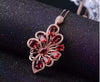 boutique jewelry,925 pure silver inlaid garnet Pendant + Necklace Jewelry